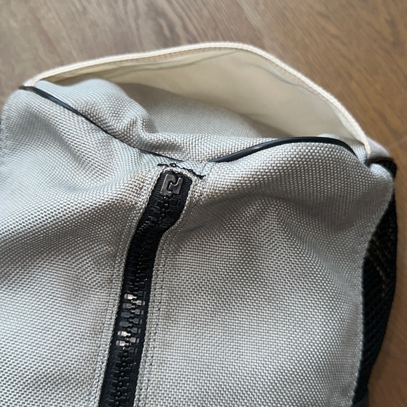 Chanel Sports CC Logo Duffle Nylon Mesh Black Grey Gray Gym Tennis Travel Bag - Picture 9 of 17